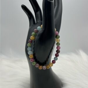 New 6mm Tourmaline Natural Stone Round Beads Bracelet